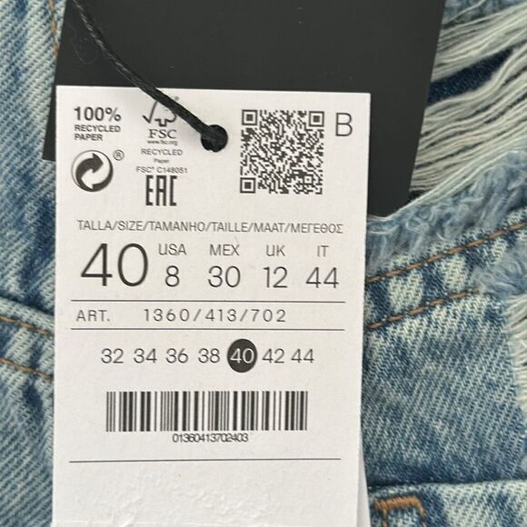 STRADIVARIUS | Blue | RIPPED SHORTS - Picture 9 of 9